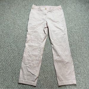 Talbots Baby Pink Straight Leg Chino Womens 10 Regular Flat Front High Rise Pant